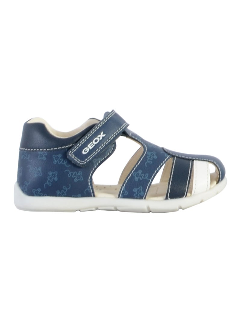 Sandale Cuir Enfant Geox Elthan Bleu marine - Kiabi