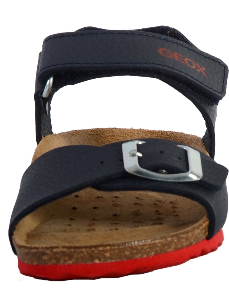 Sandale Cuir Enfant Geox Ghita Bleu - Kiabi