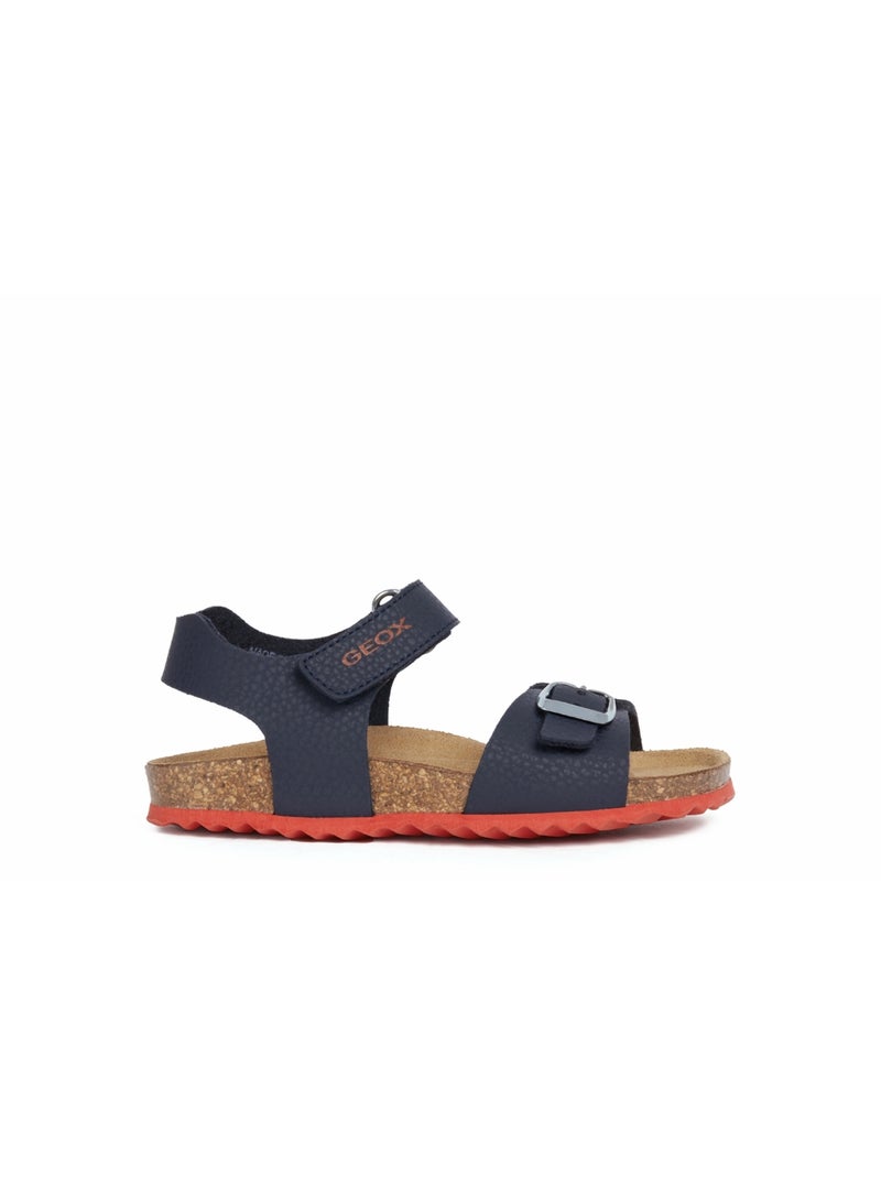 Sandale Cuir Enfant Geox Ghita Bleu marine - Kiabi