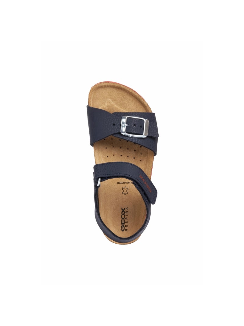 Sandale Cuir Enfant Geox Ghita Bleu marine - Kiabi
