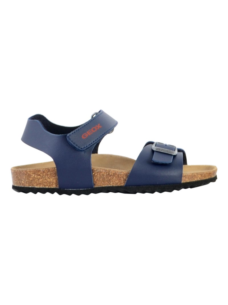 Sandale Cuir Enfant Geox Ghita Kaki - Kiabi