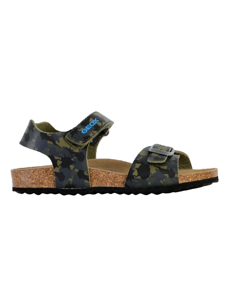 Sandale Cuir Enfant Geox Ghita Marron - Kiabi