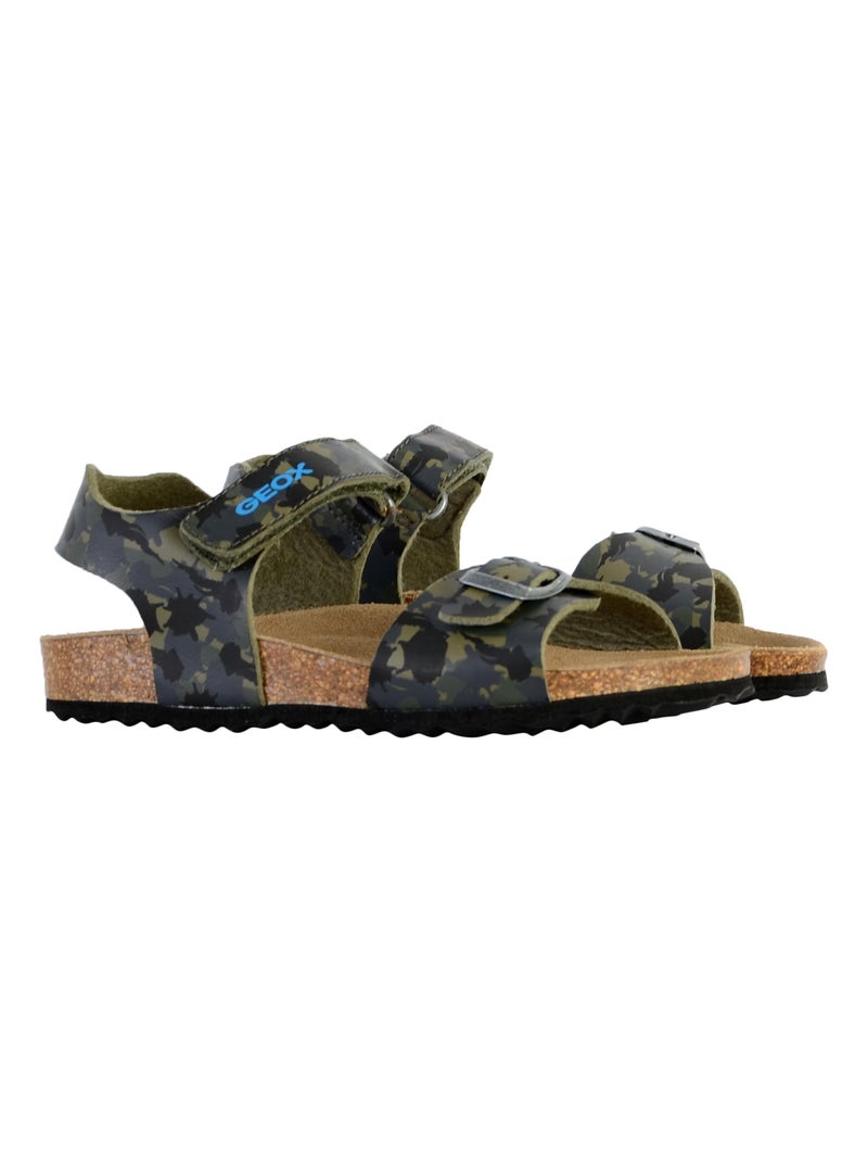 Sandale Cuir Enfant Geox Ghita Marron - Kiabi