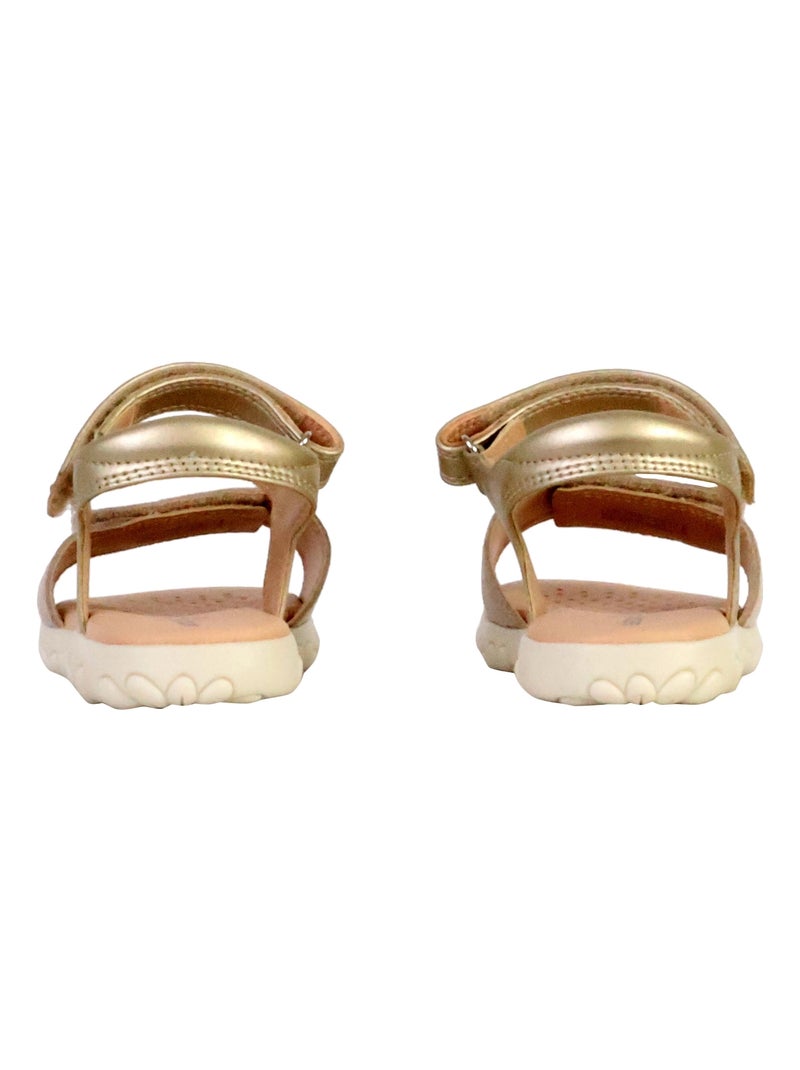 Sandale Cuir Enfant Geox Haiti Doré/or - Kiabi