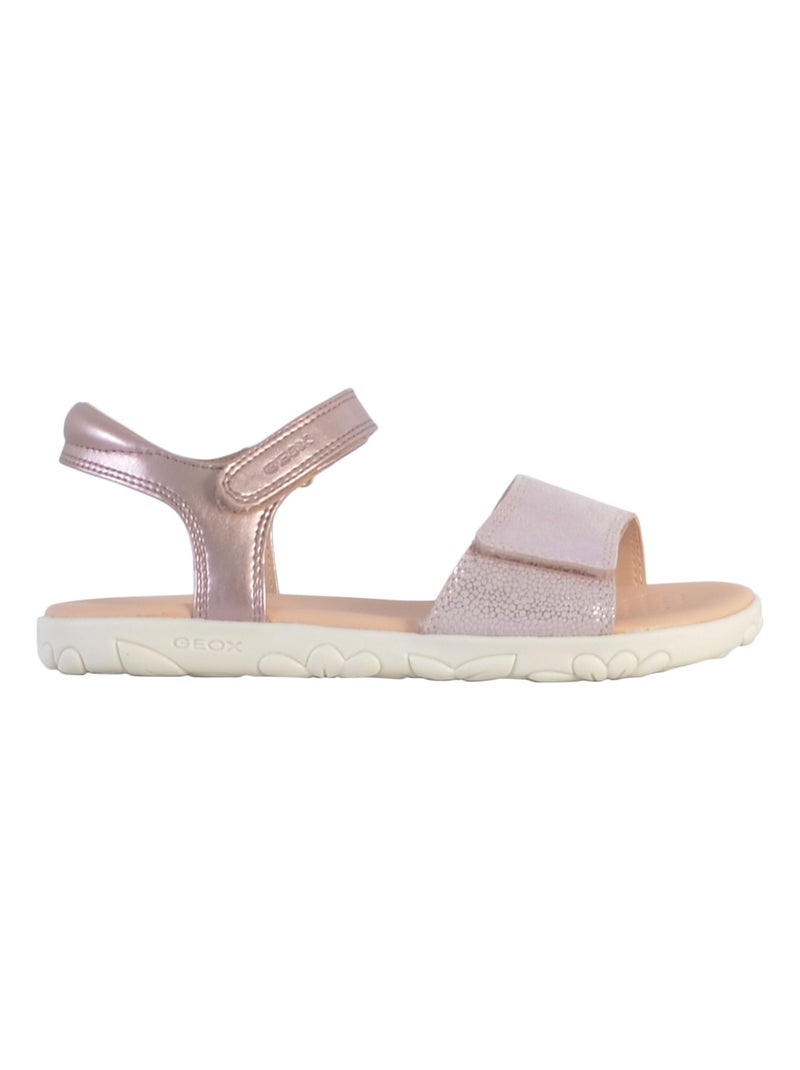 Sandale Cuir Enfant Geox Haiti Rose clair - Kiabi