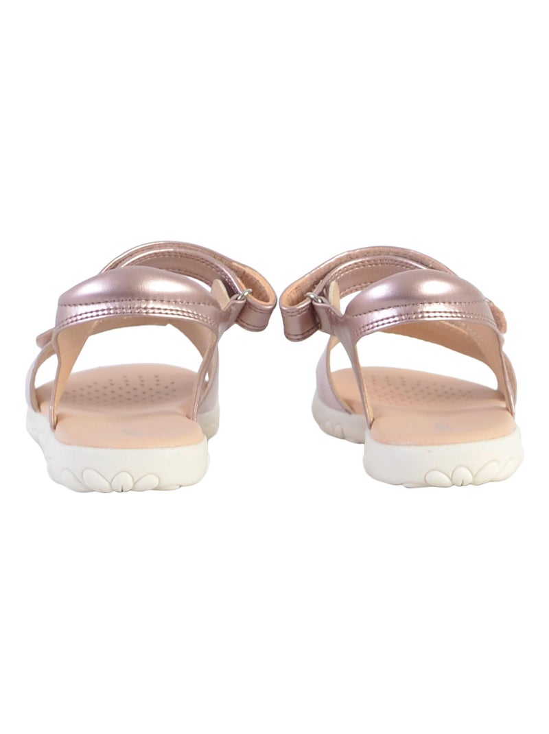 Sandale Cuir Enfant Geox Haiti Rose clair - Kiabi