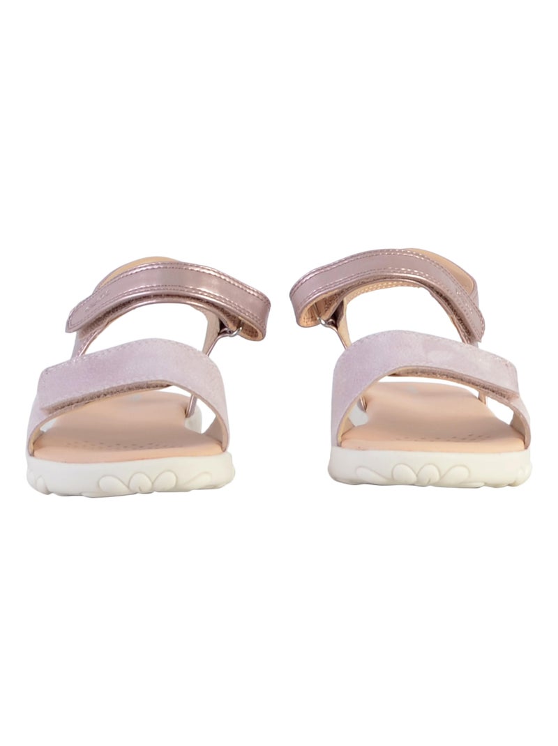Sandale Cuir Enfant Geox Haiti Rose clair - Kiabi