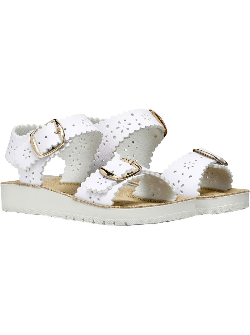 Sandale Cuir Enfant Geox J Costarei Blanc - Kiabi