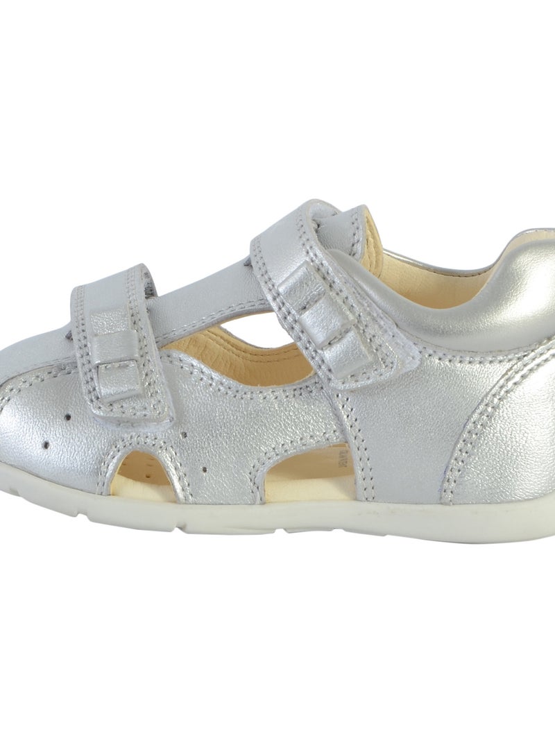 Sandale Cuir Enfant Geox Kaytan Gris - Kiabi