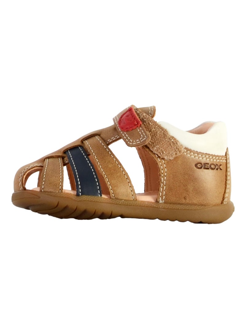 Sandale Cuir Enfant Geox Macchia B254VA Marron - Kiabi