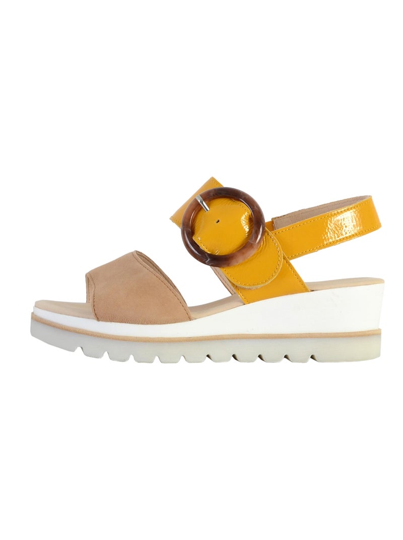 Sandale  Cuir Gabor Metal Cervo Marron - Kiabi