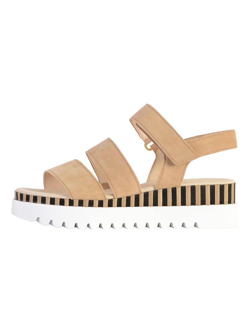 Sandale Cuir Gabor Samtchevreau Marron - Kiabi