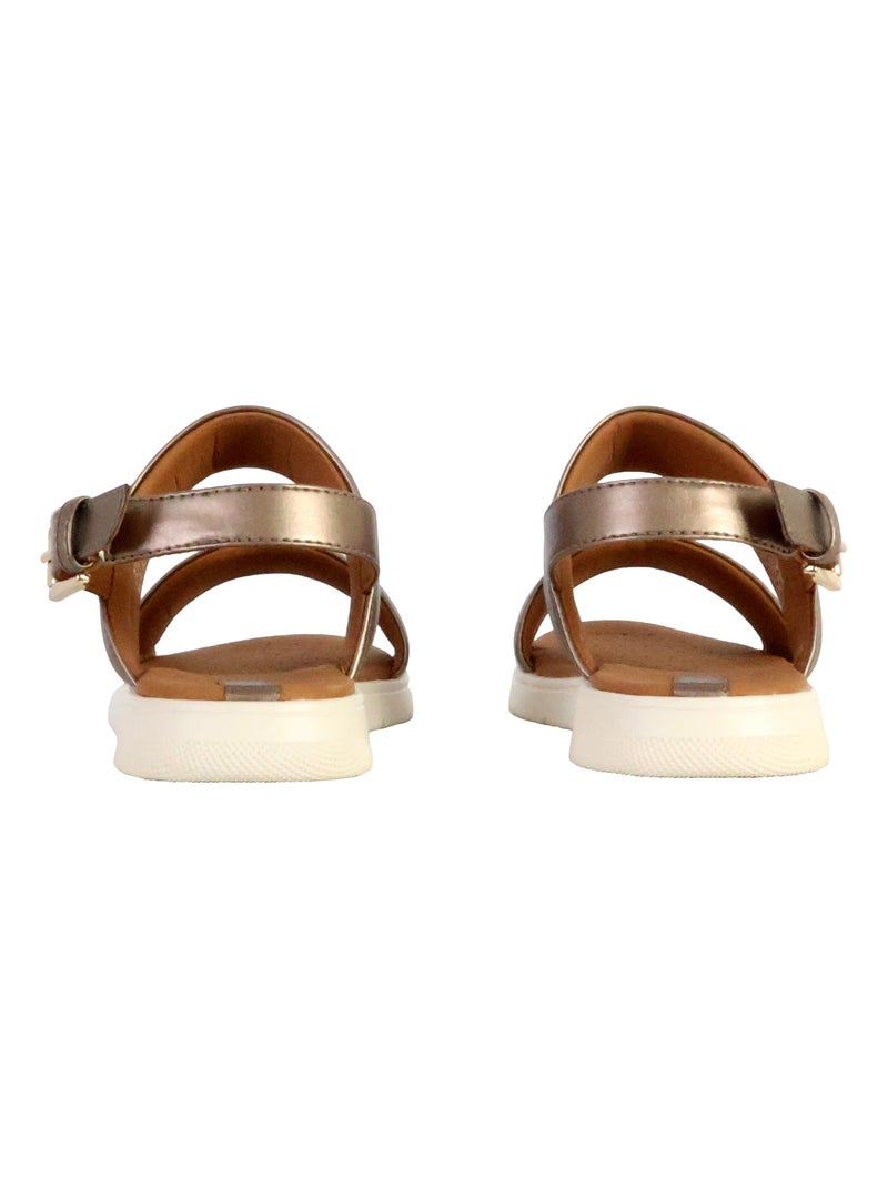 Sandale Cuir Geox Dandara Geobuck Suede Beige - Kiabi