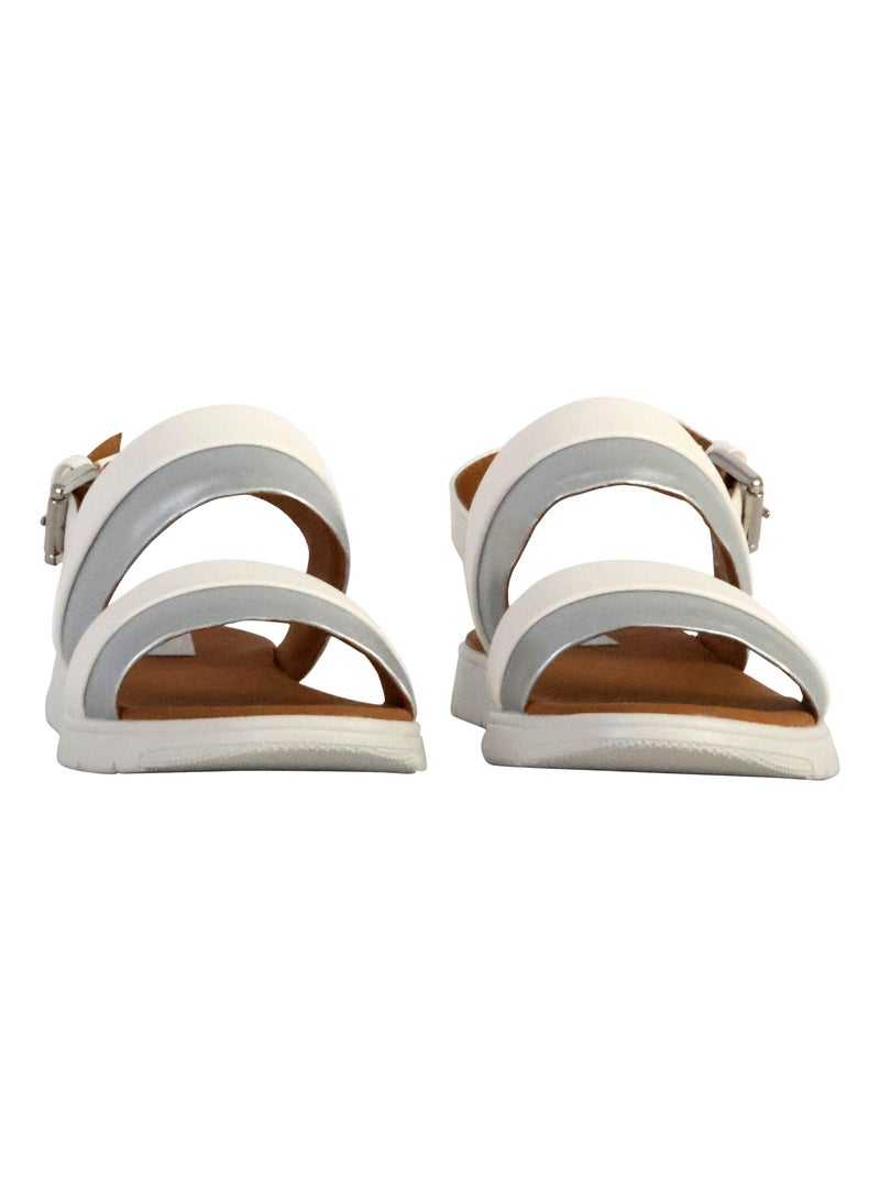 Sandale Cuir Geox Dandara Geobuck Suede Blanc - Kiabi
