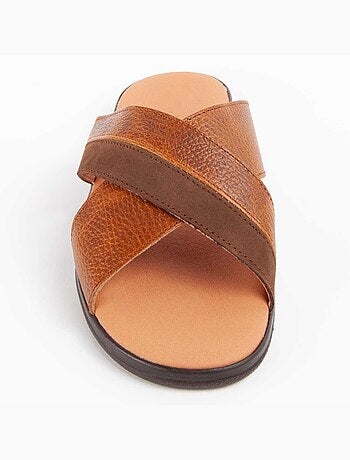 SANDALE CUIR NATUREL BRUN