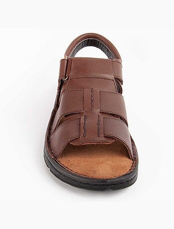 SANDALE CUIR NATUREL BRUN