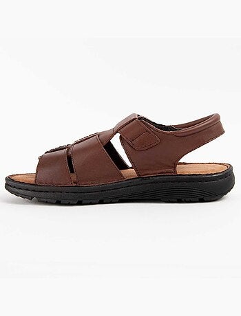 SANDALE CUIR NATUREL BRUN