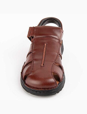 SANDALE CUIR NATUREL BRUN