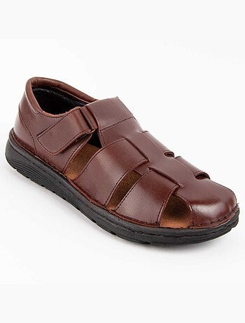 SANDALE CUIR NATUREL BRUN