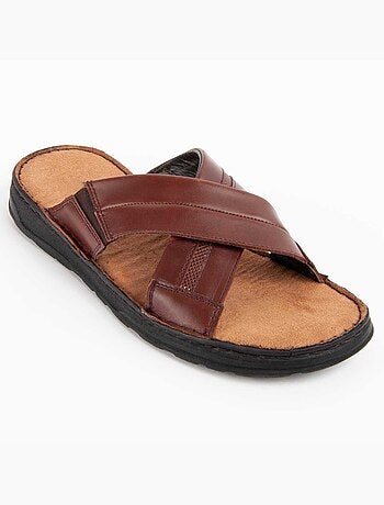 SANDALE CUIR NATUREL BRUN