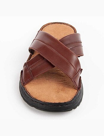 SANDALE CUIR NATUREL BRUN
