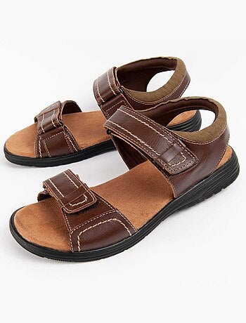 SANDALE CUIR NATUREL BRUN