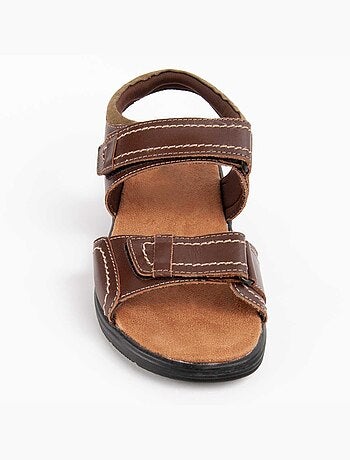 SANDALE CUIR NATUREL BRUN