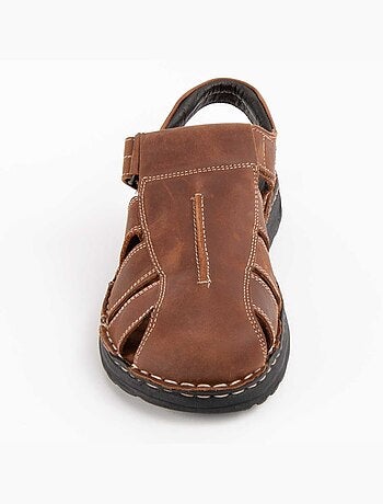 SANDALE CUIR NATUREL BRUN