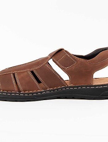 SANDALE CUIR NATUREL BRUN