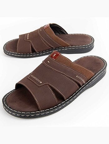 SANDALE CUIR NATUREL BRUN