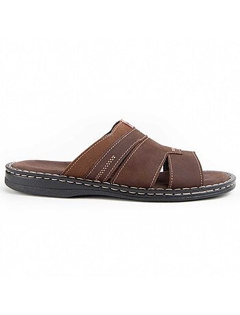 SANDALE CUIR NATUREL BRUN