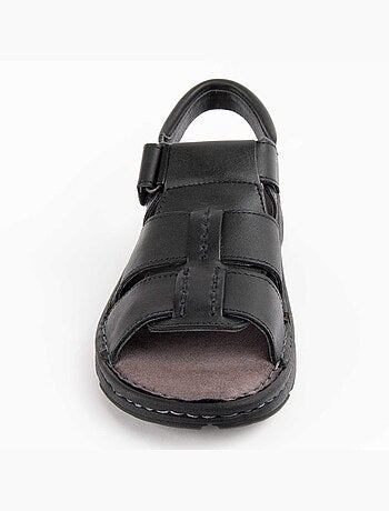 SANDALE CUIR NATUREL NOIR