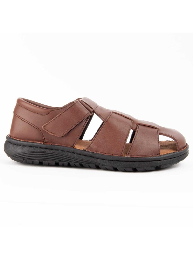 Sandale Cuir Naturel Purapiel Marron - Kiabi