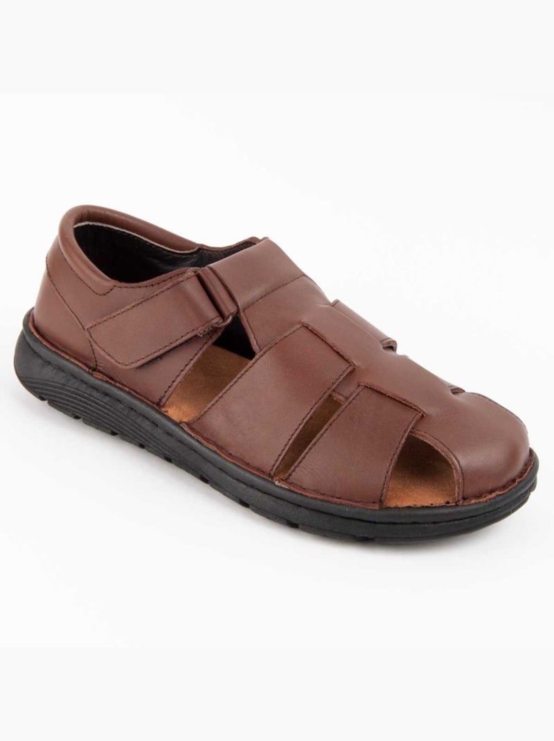 Sandale Cuir Naturel Purapiel Marron - Kiabi