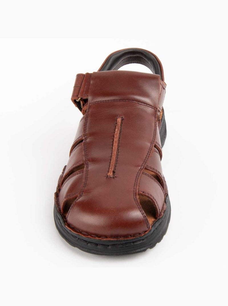 Sandale Cuir Naturel Purapiel Marron - Kiabi