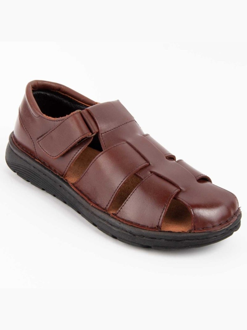 Sandale Cuir Naturel Purapiel Marron - Kiabi