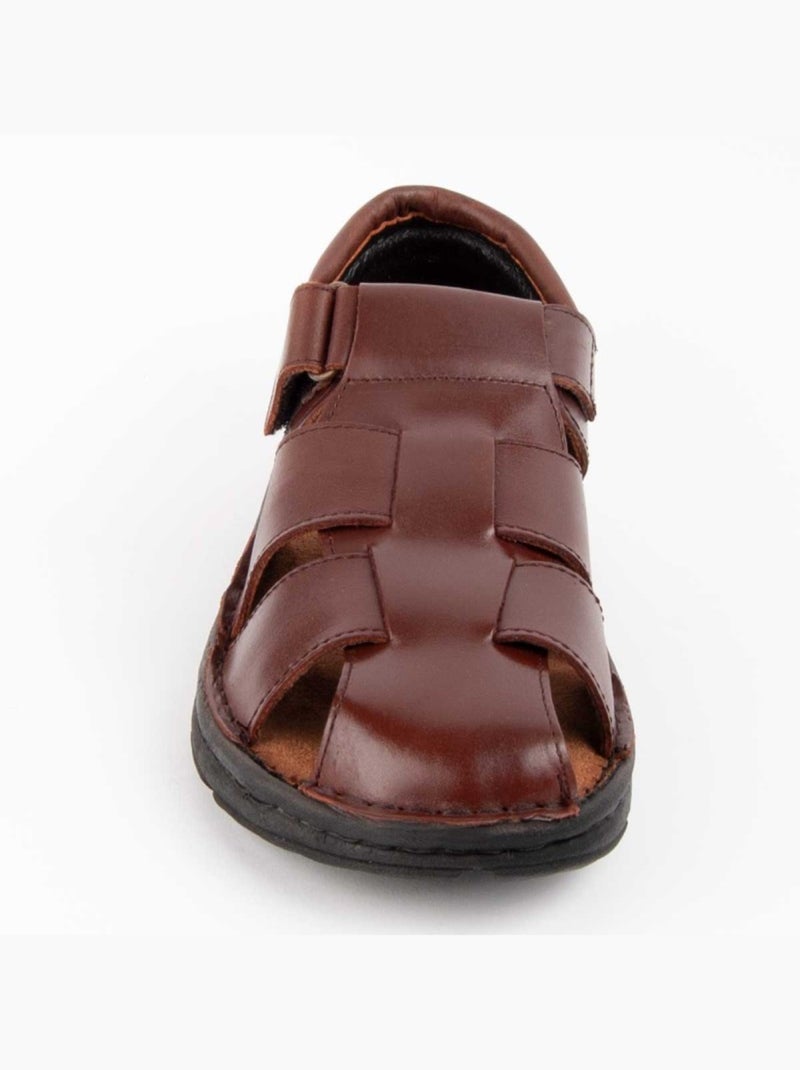 Sandale Cuir Naturel Purapiel Marron - Kiabi