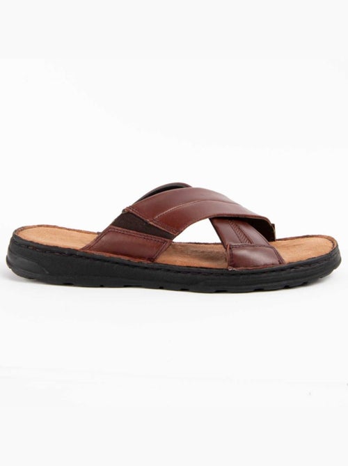 Sandale Cuir Naturel Purapiel - Kiabi