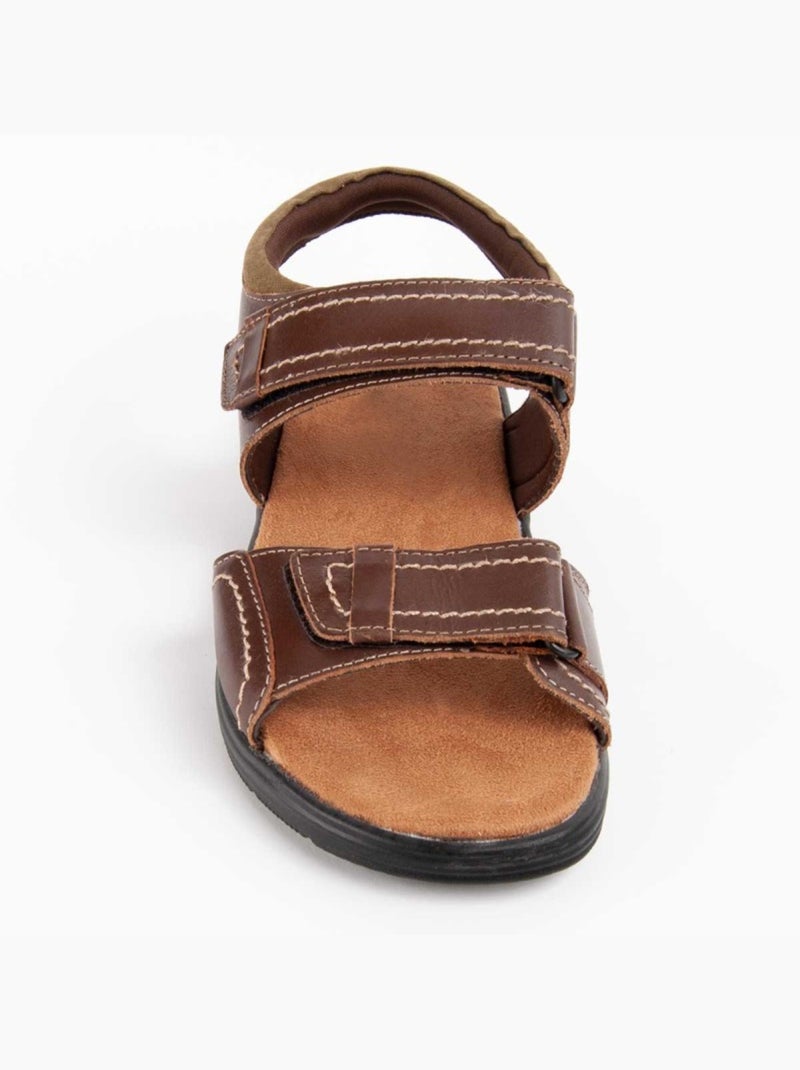 Sandale Cuir Naturel Purapiel Marron - Kiabi