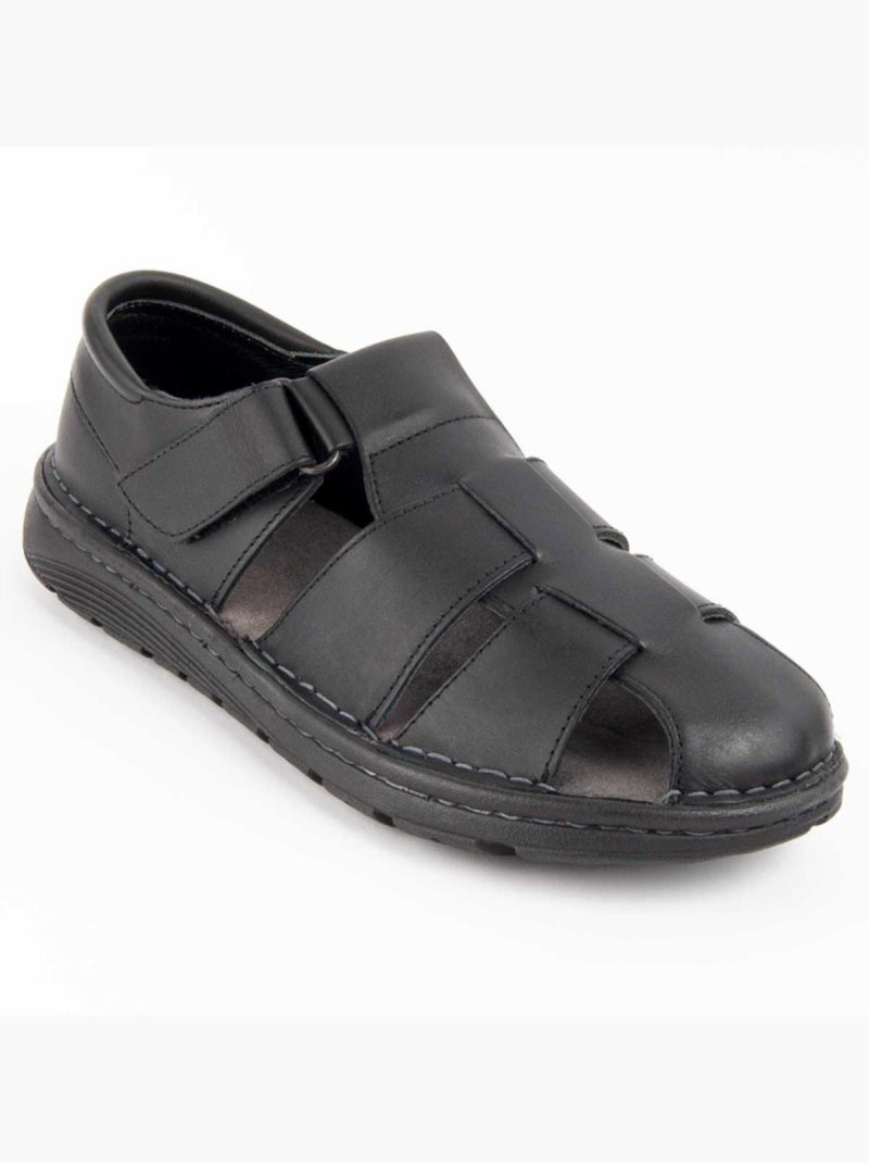 Sandale Cuir Naturel Purapiel Noir - Kiabi