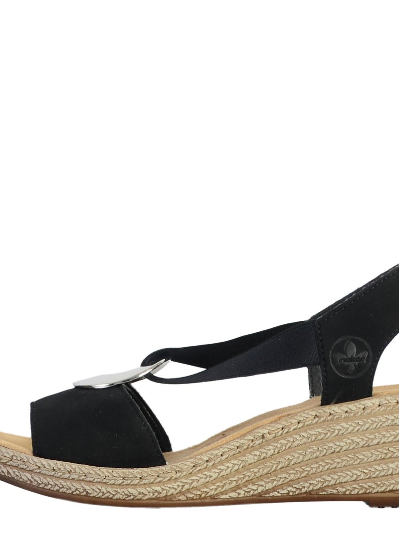 Sandale Cuir Rieker Alula Noir - Kiabi