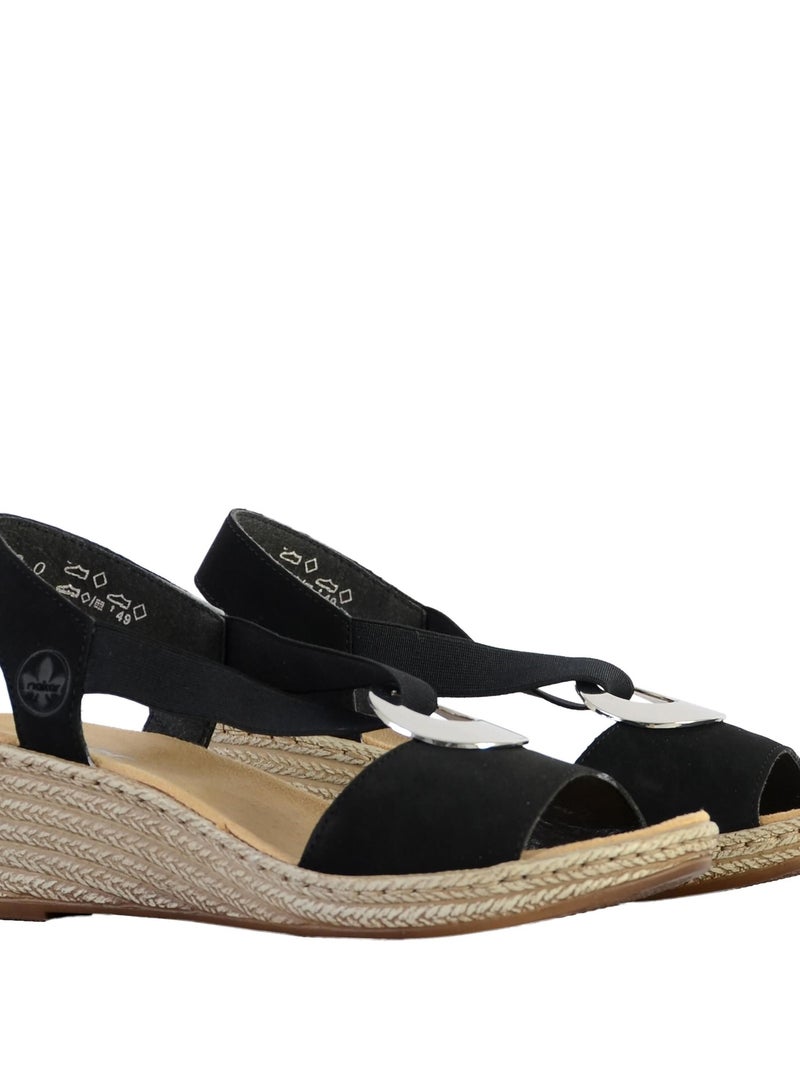 Sandale Cuir Rieker Alula Noir - Kiabi