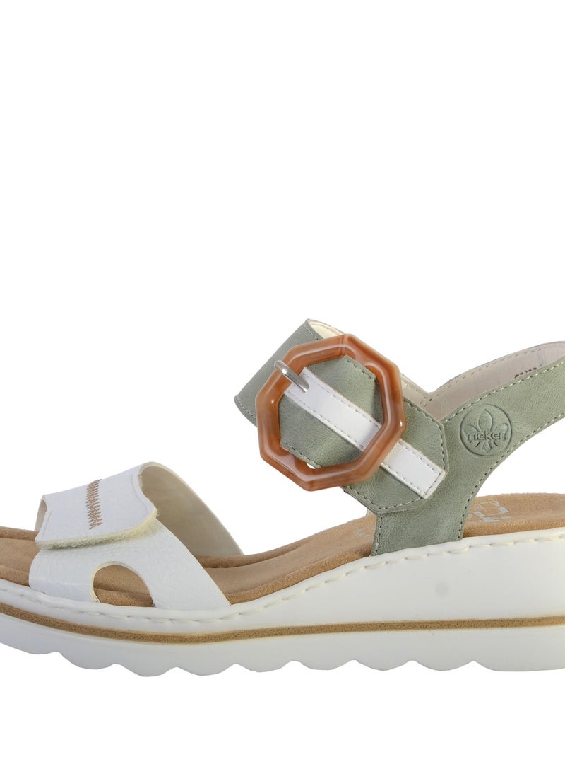 Sandale Cuir Rieker Kaukakus Blanc - Kiabi