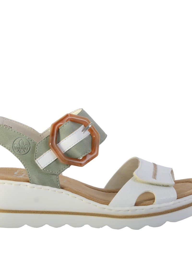 Sandale Cuir Rieker Kaukakus Blanc - Kiabi