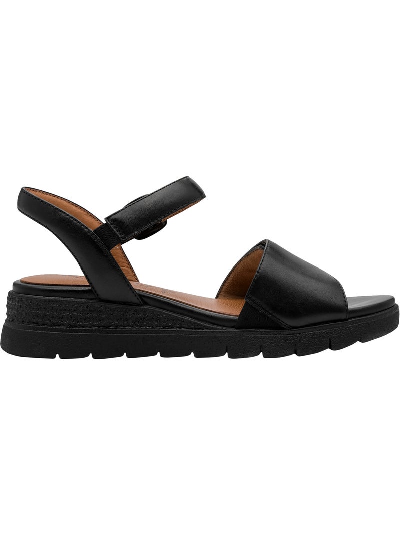 Sandale cuir tamaris comfort Noir - Kiabi