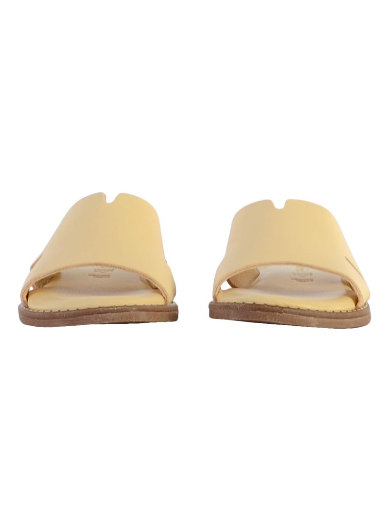 Sandale Cuir Tamaris Jaune - Kiabi