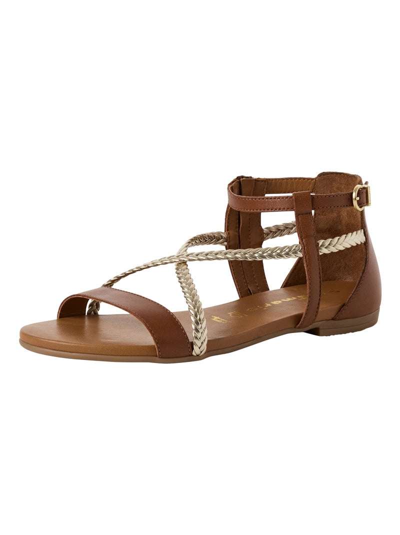 Sandale Cuir Tamaris Marron - Kiabi