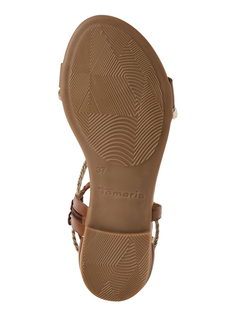 Sandale Cuir Tamaris Marron - Kiabi
