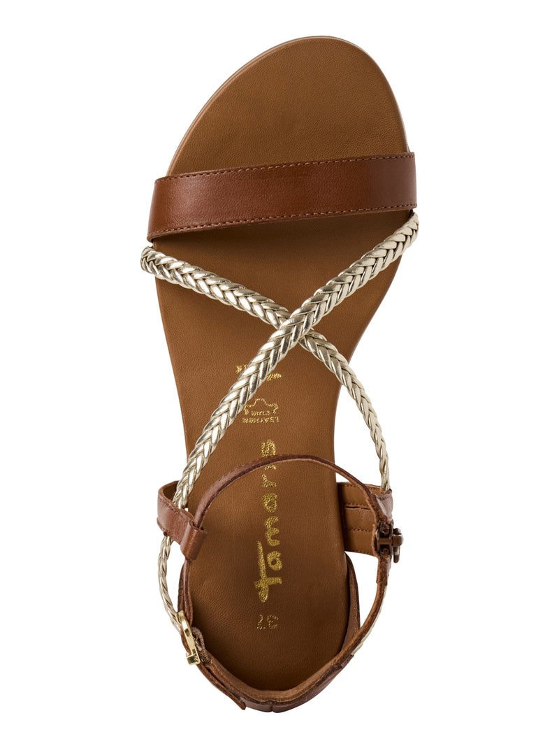 Sandale Cuir Tamaris Marron - Kiabi