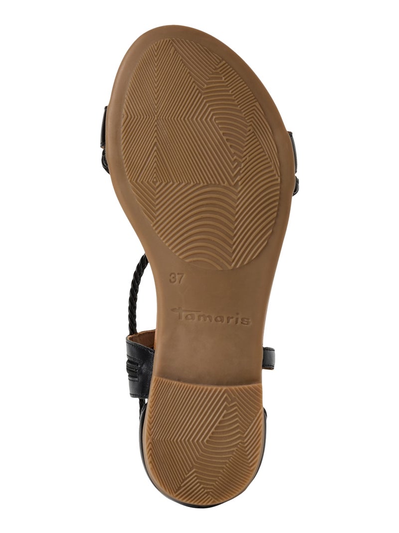 Sandale Cuir Tamaris Noir - Kiabi